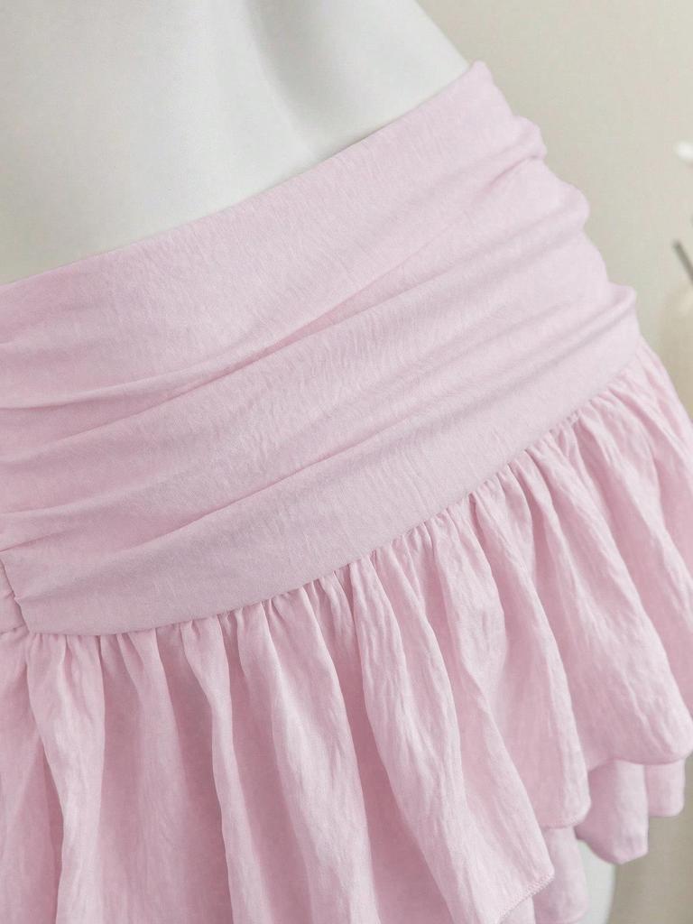 New Sexy High-Waisted Irregular Layered Ruffle Mini Skirt