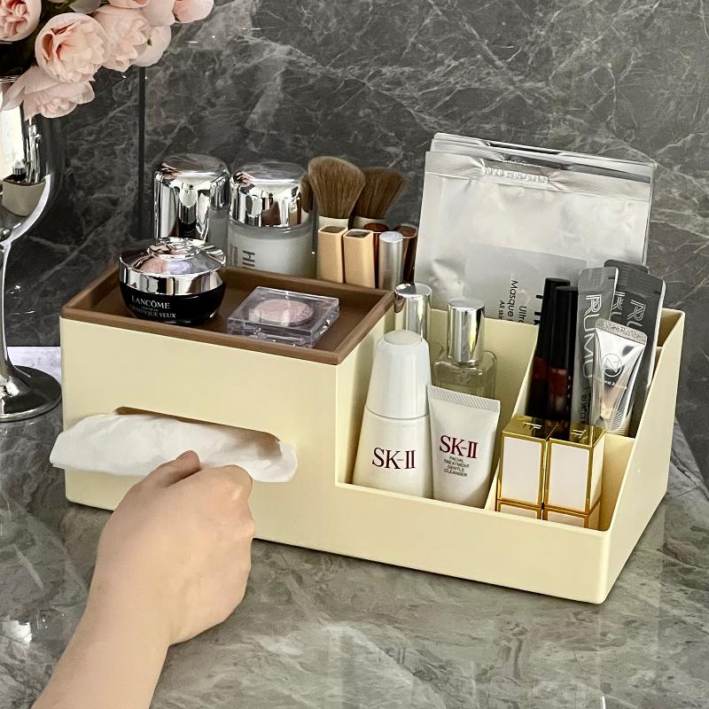 Ins Desktop Storage Box Organizer Student Office Desk Stationery Sundries Versatile Sorting Box Tissue Box Cosmetic Storage Rack