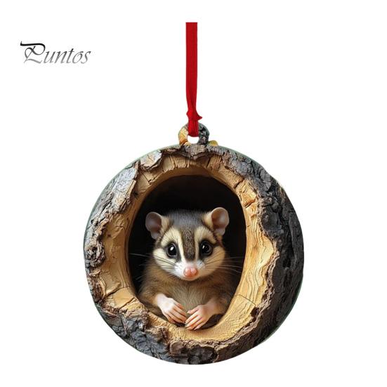 Christmas Animal Ornament Cartoon Forest Animal Hanging Decoration 2D Flat Acrylic Pendant for Christmas Tree Decor