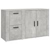 821000 vidaXL Buffet Gris béton 100x33x59,5 cm Bois d'ingénierie
