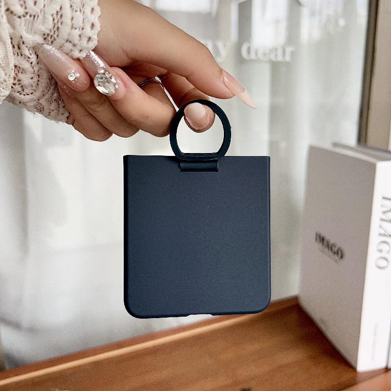 Fashion Macaron Solid Color Anti-Drop Ring Case for Samsung Z Flip7