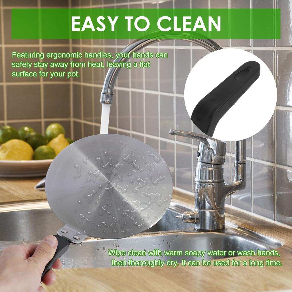 Hitzeverteilerplatte Edelstahl Kochen Induktionsadapter 13/20cm Rund Kochgeschirr Pfanne Hitzeverteilerplatte für Gaskocher