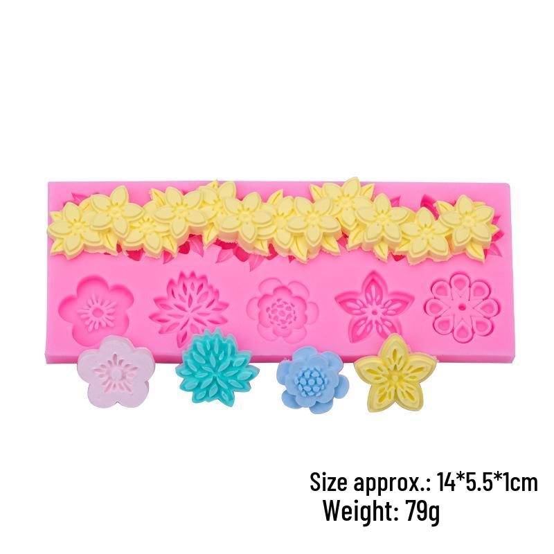 European Style Pearl Flower Vine Lace Silicone Mold for Fondant Cake Decoration