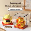 Solar Mini Waving Cat Model - Automatic Shaking Hand Ornament for Office, Desk, Car, or Gift