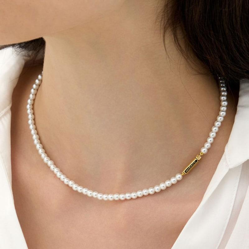 

hyeres-lor H Edition Silver (Y) White Pearl Bead Necklace 4mm HL6N49637Y9400 single type