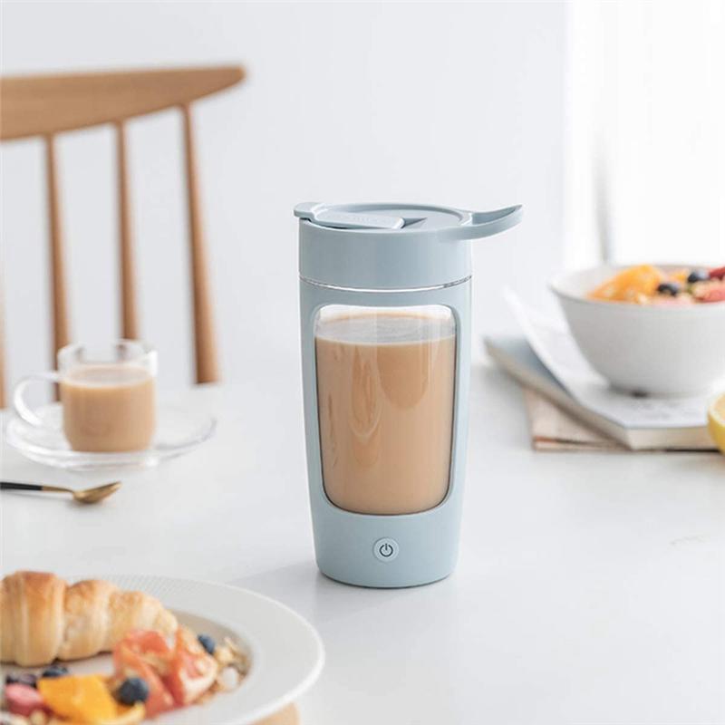 ABMH-Protein Powder Mixer Shaker Cup Electric Portable Bottle For Coffee BPA Free With USB Rechargeable 1200Mah