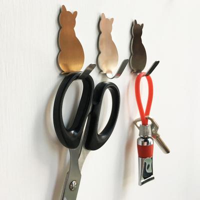 2Pcs Good Load Capacity Practical Great Wall Mounted Cat Pattern Storage Rack Supplies Storage Hook