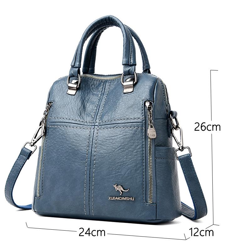 New High Quality Leather Backpack Women Shoulder Bag Multifunction Travel Bagpack School Bags For Teenagers Girls Mochila