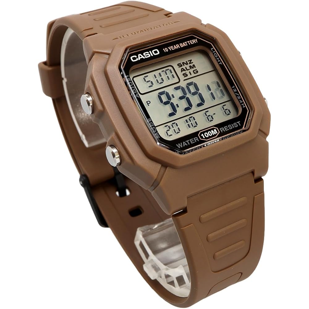 Casio Standard Digital Men's Watch W-800H-5AV Brown Waterproof Lightweight Design
