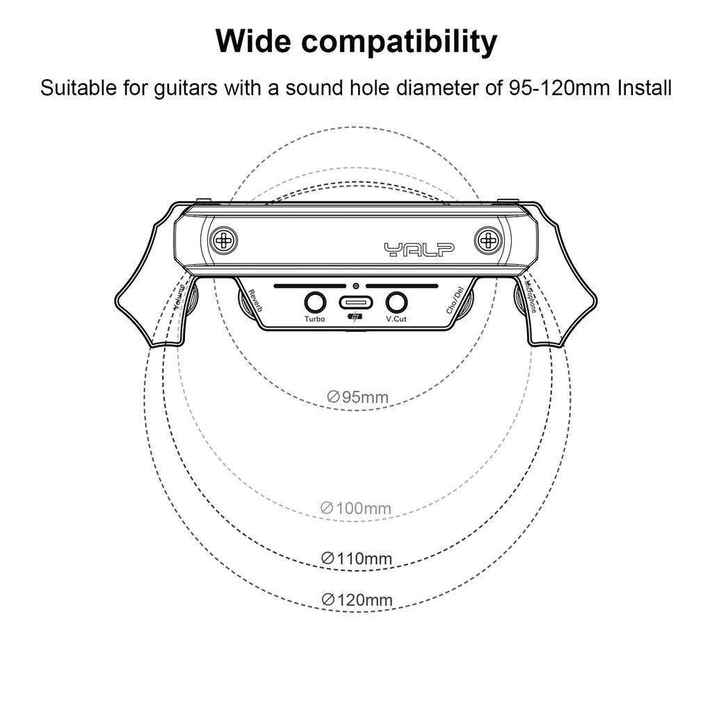 YALP Guitar Pickup DOUBLE Vibration Pickup Sound Hole Pickup Noise Reduction Resonance No Punching