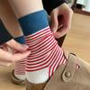 5 Pairs of Women's Spring and Autumn Color Striped Cotton Socks
