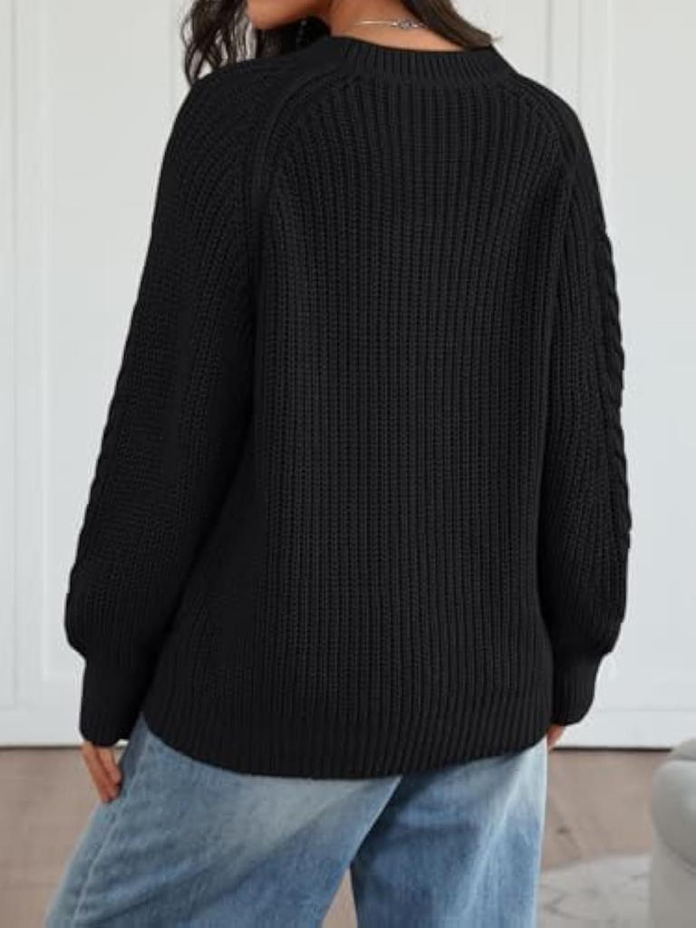 New Arrival 2025 - Women's Solid Color Casual Commuting Sweater Tops - European & American Style
