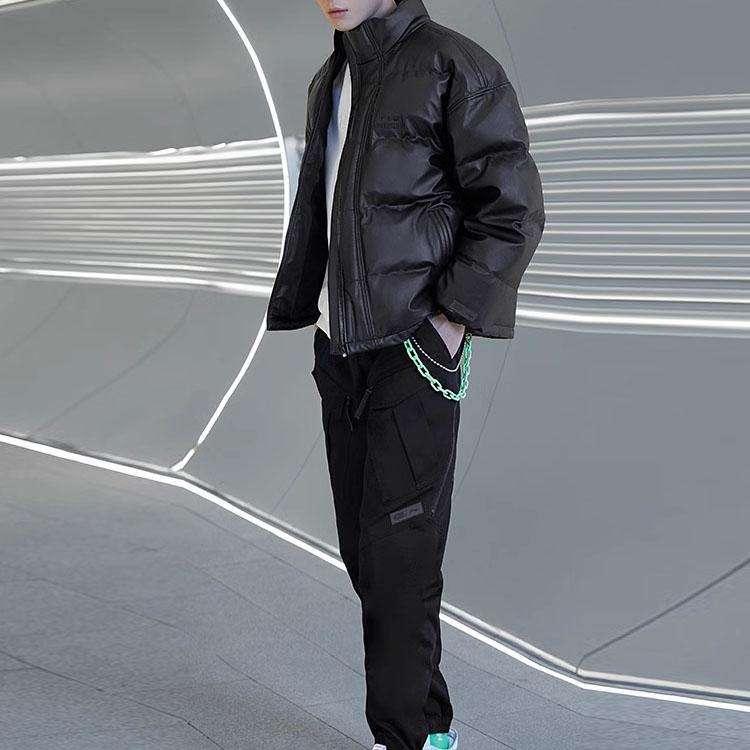 Li Ning X Star Wars Collaboration Logo Stand Collar Loose Down Jacket Men Outerwear Black AYMR207-1