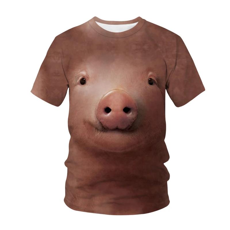 Summer T Shirts 3D Print Cute Duck Pig Kids TShirt Fashion Casual Cartoons Round Neck T-shirt Boy Girl Children's Clothes