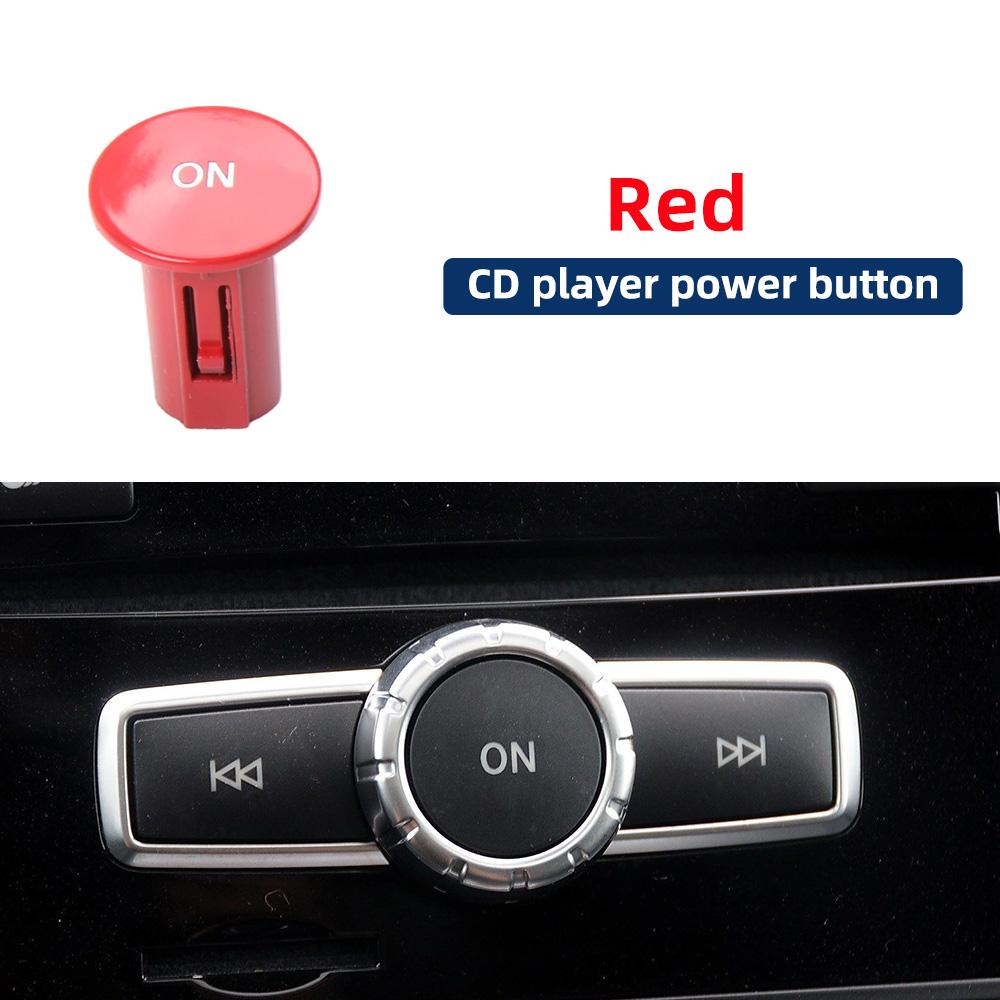 1669007305 ABS Black/Red Round Car Console CD Player Power On/Off Switch For Mercedes-Benz W176 W204 W212 W156 W166 W246 W117