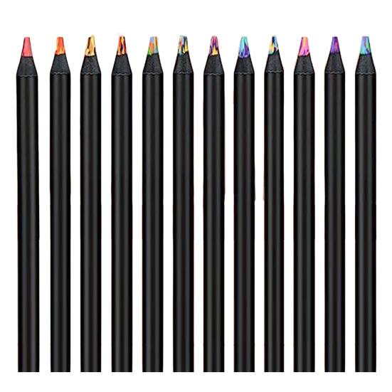 Yousheng 8/12Pcs Gradient Rainbow Pencil Set Kids Adults Giant Colored Pencils Artwork Coloring Sketching Pencil Art School Supplies
