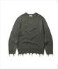 Le Dept [Zhivanov X Le Dept] Garment Damage Round Pullover [Khaki - Zhivanov Pick]