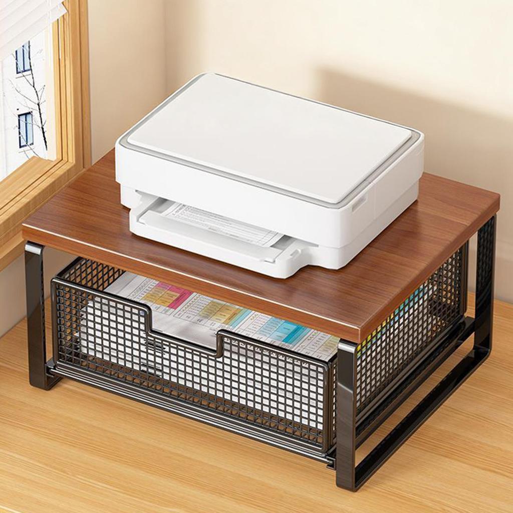 Support d'imprimante Gain de place Double étage Bureau Support d'imprimante Bureau Rangement Pour Maison École Comptoir de cuisine Poste de travail Atelier