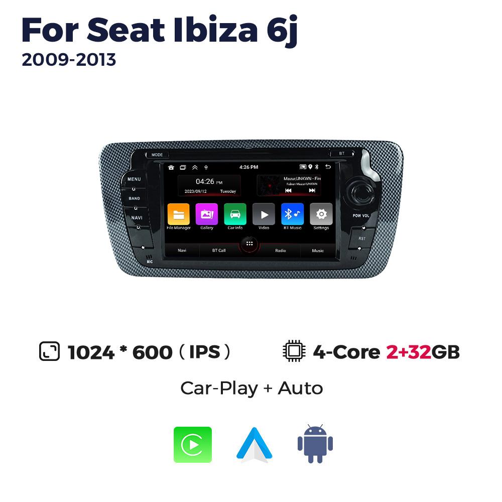 

Carplay Android Auto Car Radio для Seat Ibiza 6j 2009 2010 2011 2012 2013 Мультимедийный видеоплеер GPS BT стерео головное устройство без DVD