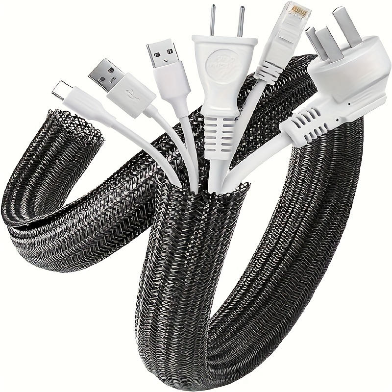 Cable Sleeve Wire Organizer Cord Management Sleeving for Computer Desk TV and Home Office
