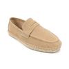 LUXSOLE Men's Jute Espadrilles Slip On Loafers Cow Suede Leather Casual Shoes