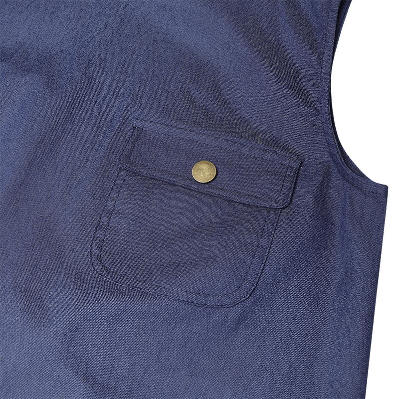 VONDA Women O Neck Sleeveless Decorative Pocket Casual Mini Tank Dress