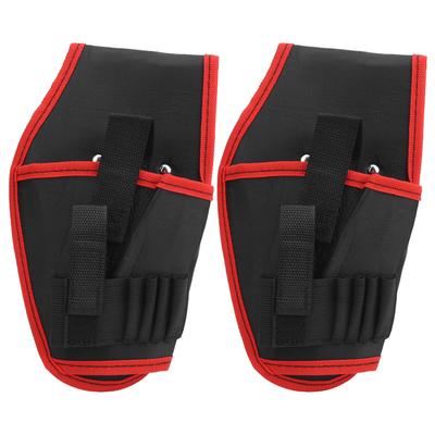 2 Stück Bohrmaschinen Gürteltasche Tragbar Akku Elektriker Werkzeug Multifunktionale Tasche Roter Rand