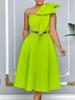 Plus Size Women's One-Shoulder Bow Evening Dress - Summer Fashion African Style