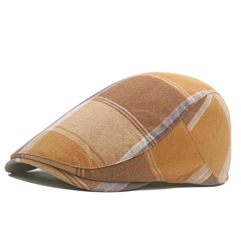 

Весенне-осенний тонкий берет, мужская хлопковая клетчатая кепка вперед, уличная шляпа от солнца, кепка газетчика, мужские шляпы художников в стиле Гэтсби оранжевый