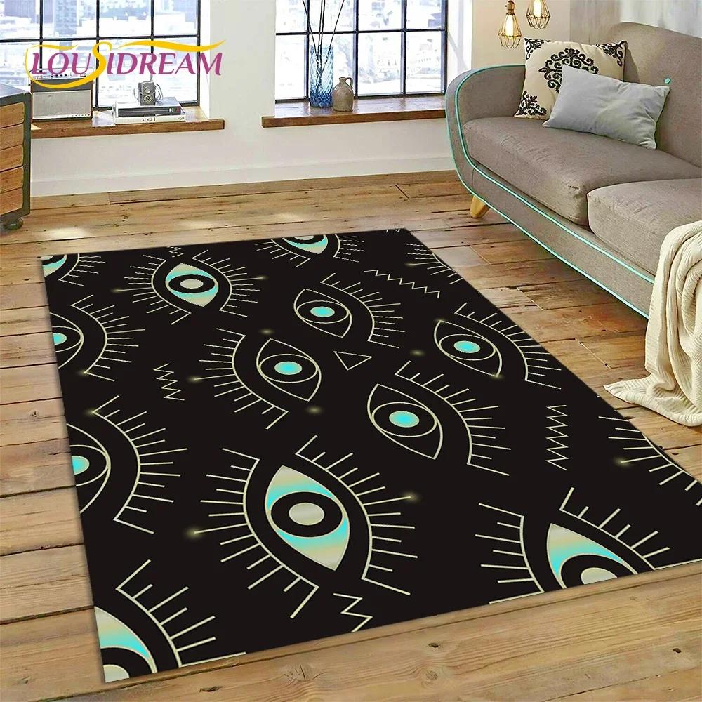 Evil Eye Turkey Blue Nazar Eye of Horus Carpet Rug for Bedroom Living Room Home Sofa Decoration,Child Game Large Decor Floor Mat