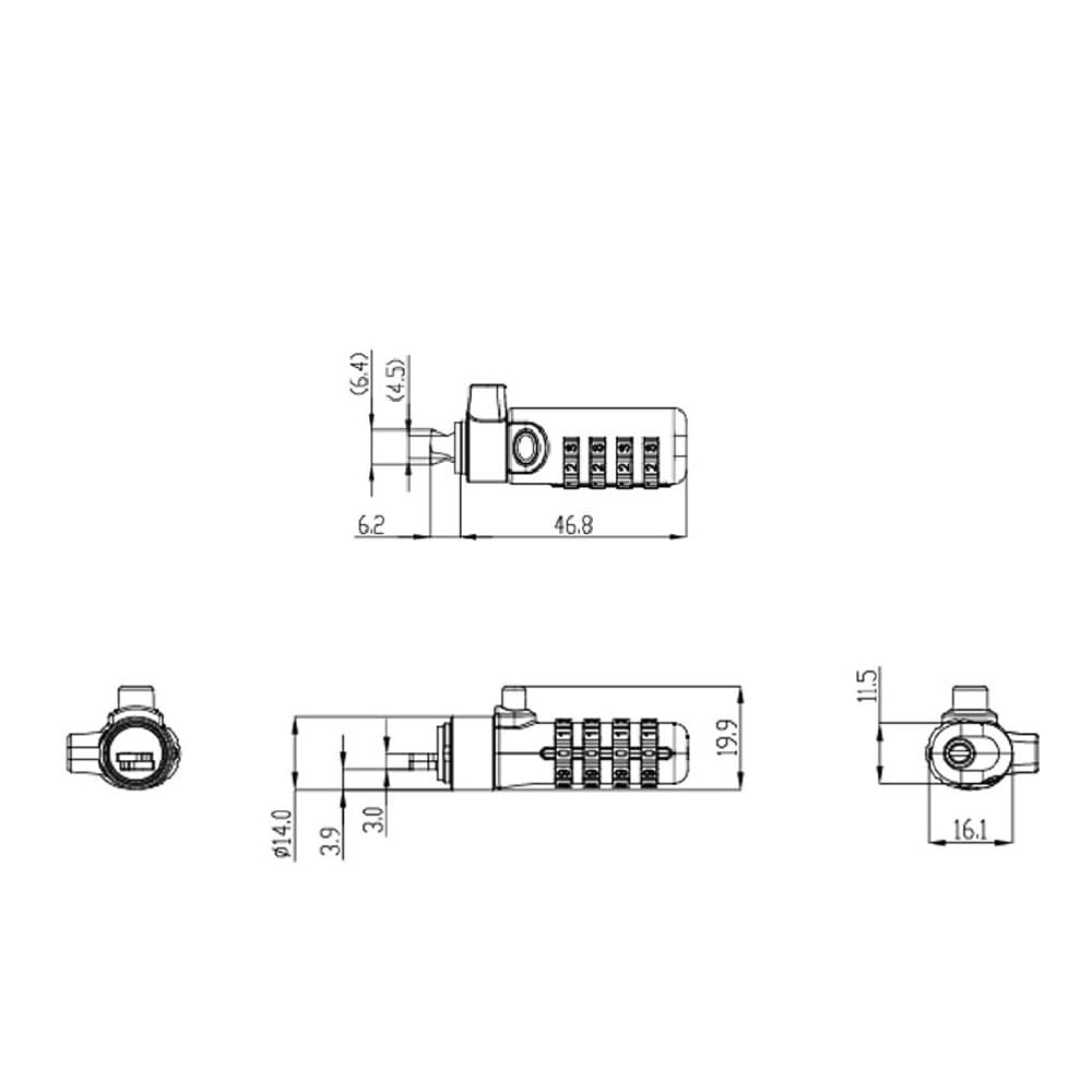 Digio2 Nano Saver Compatible Combination Security Lock, Lightweight, Z2782