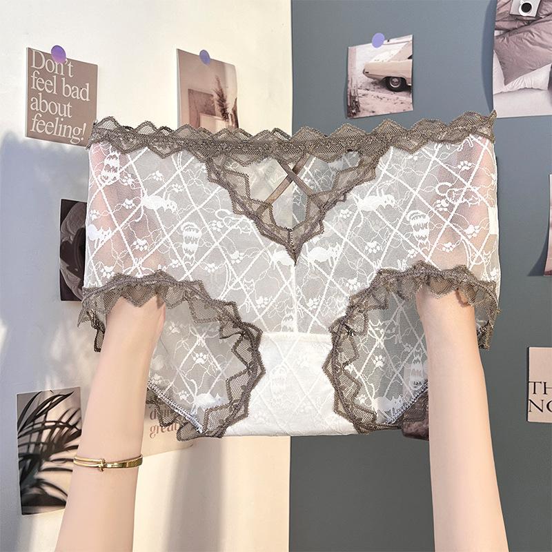 Luxurious lace underwear for women sexy comfortable mid waist triangle Panties