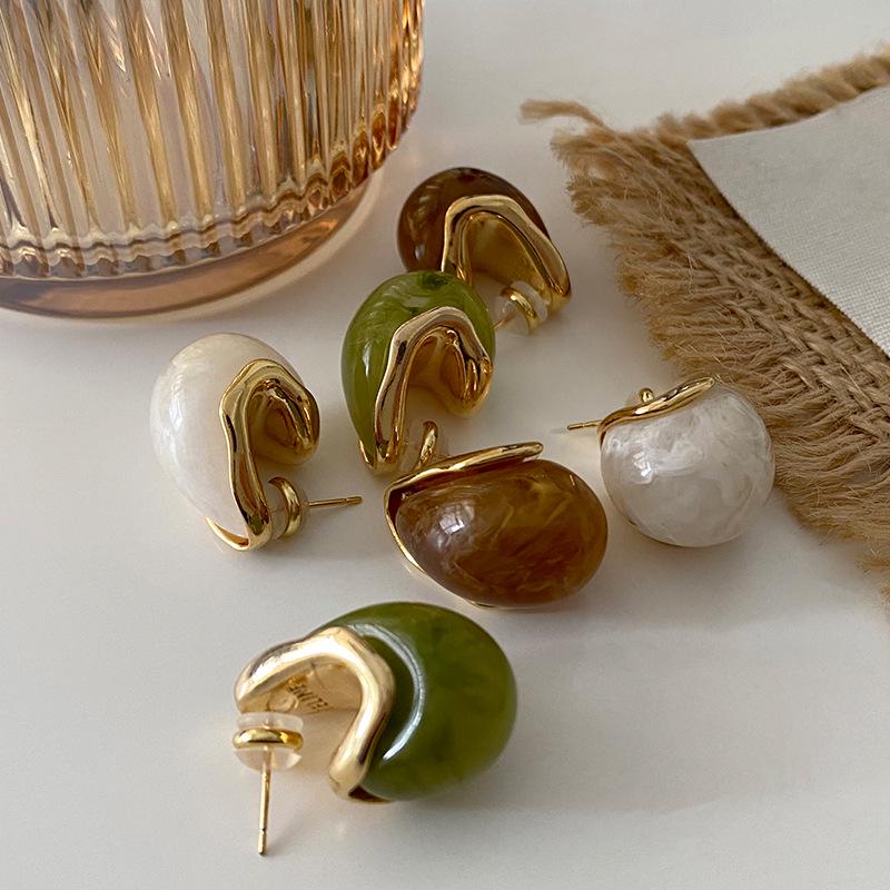 

Maillard Water Drop Earrings: 2024 Autumn/Winter Retro High-End Fashion