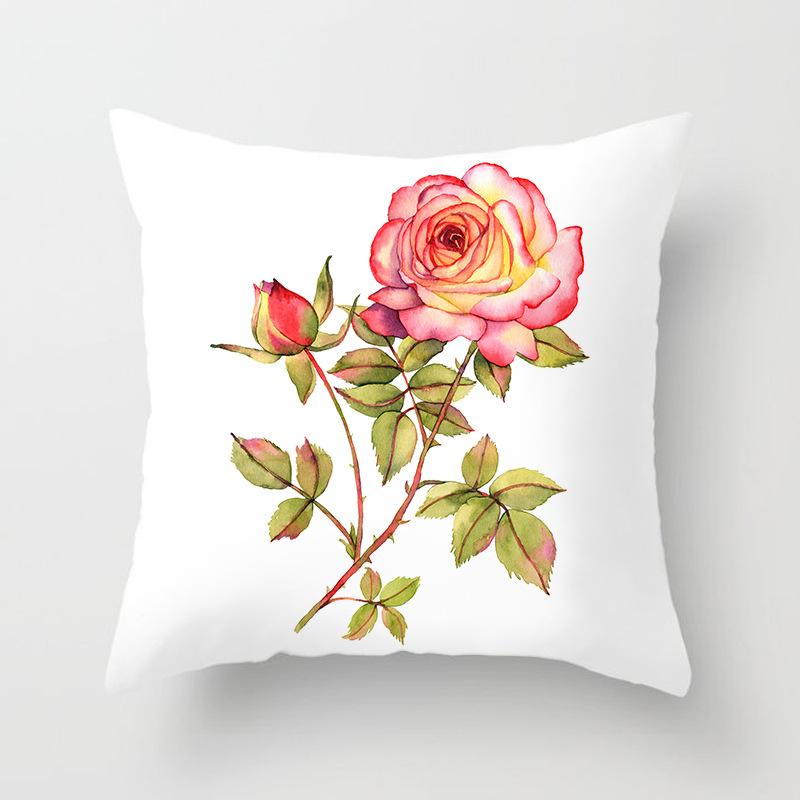 New Rose Flower Pillow Cover Home Sofa Pillow Cushion Cover Side Sleeping Chair Soft Premium Durable Quality Useful