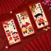 6pcs Oil Painting Style Chinese New Year Red Envelopes Traditional Red Pocket  Lunar New Year Gifts