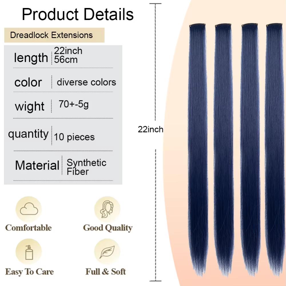 Synthetic Clip in Hair Extensions Rainbow Colorful Wig Hairpieces Wig Hair Accessories  Girls