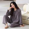 Woven cotton gauze pajamas women's spring and autumn pure cotton long-sleeved women's spring and summer cotton thickened loungewear set