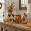 Thanksgiving Home Decor Ornaments Rustic Farmhouse Felt Animal Ornaments, Cute Cow/Pumpkin/Rooster Figurines, Decorative Handmade Animals Hand Painted