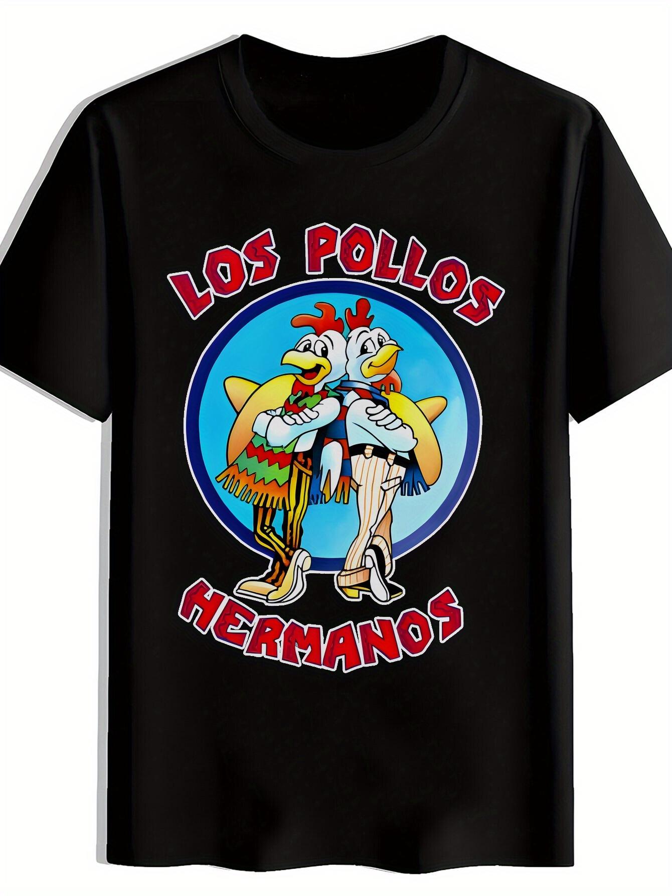 Los Pollos Hermanos Graphic T-shirt - Black Casual Crew Neck Short Sleeve XXXXL