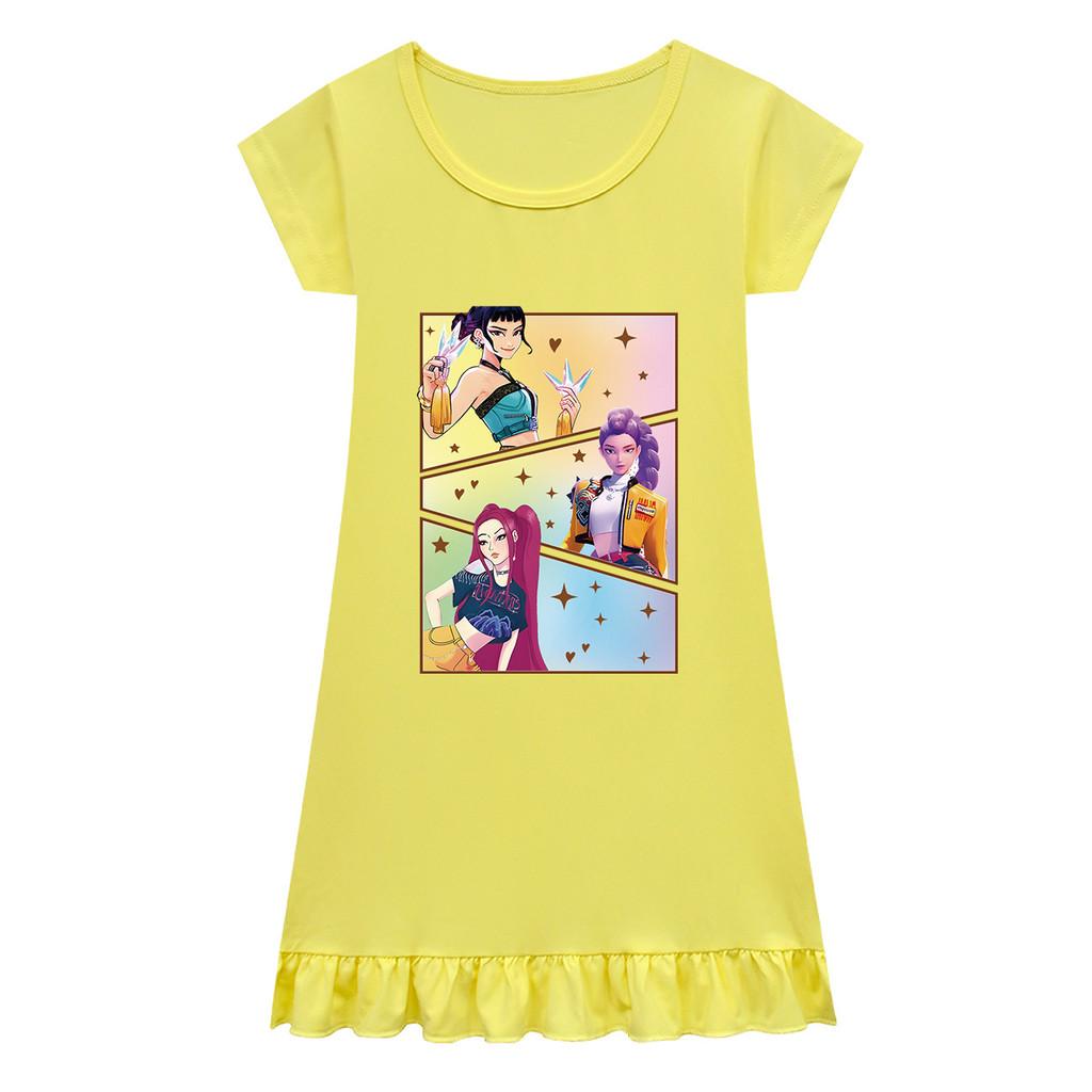 

Детское платье для девочек в стиле аниме, мультяшное, K-POP, с принтом Руми, Зои, Мира, с плиссировкой, с коротким рукавом, повседневное, с круглым вырезом 160cm