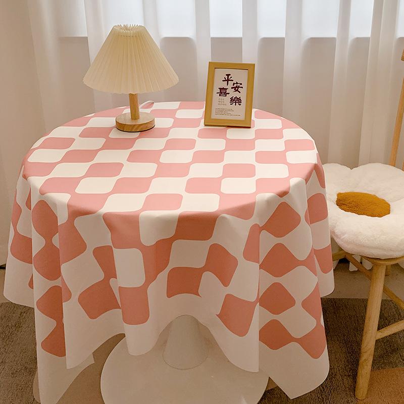 Chessboard Plaid Tablecloth Girl Heart Light Luxury High Sense Coffee Table Cover Student Dormitory Desk Makeup Tablecloth