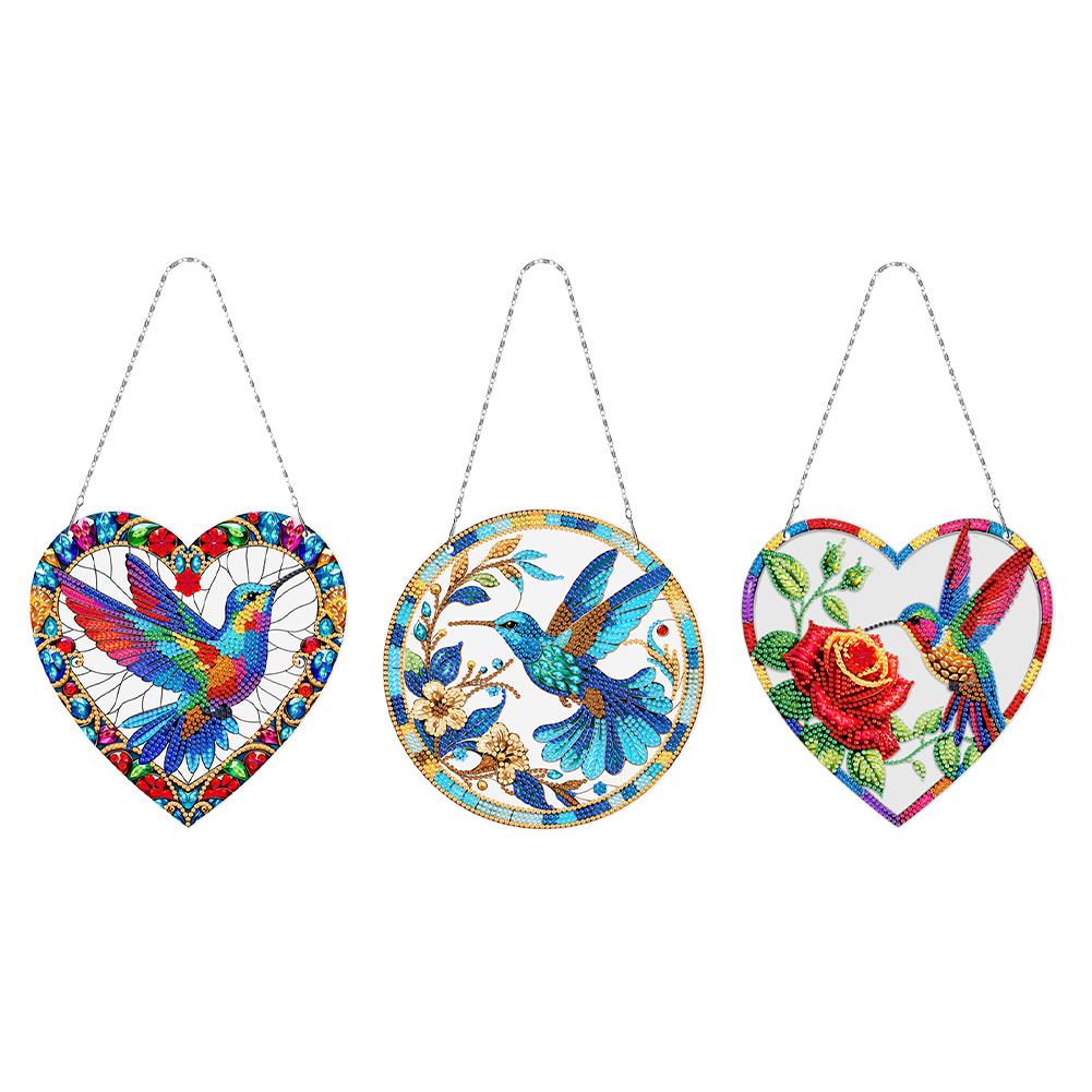 Easter Handmade Diamond Painting Hanging Pendant 5D DIY Diamond Painting Dots Pendant Rhinestone Diamond Art Pendants for Arts