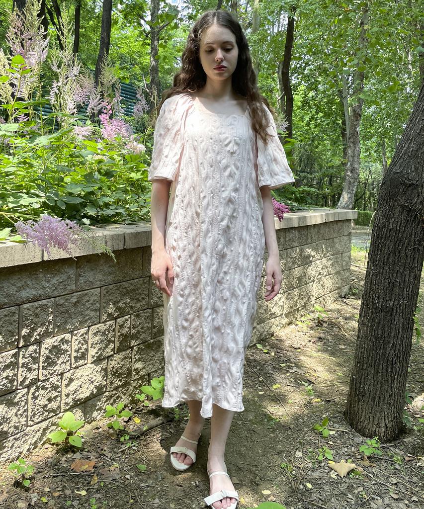 Tina Blossom 25Ss Beige Pleated Daily Beige Dress By Tina Blossom