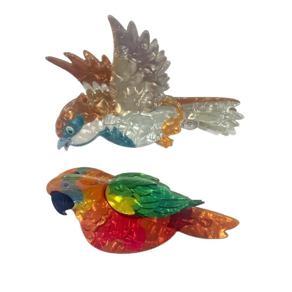 Acrylic Hair Claw Clips Lifelike Birds Design Shark Clip Trendy Grasping Clip  for Women Girls