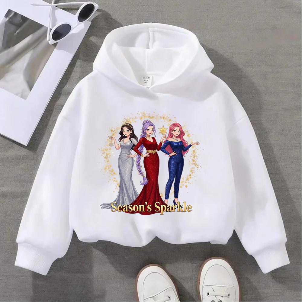 Adorable Kids Christmas Hoodie with Cute Anime Girls Design HUNTRIX Perfect for Festive Season