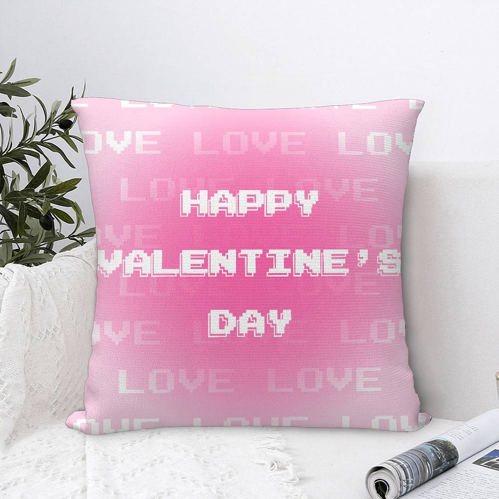 Home Decor Happy Valentine's Day Pixel Love Pattern Pillow Pattern Cushion Cover Suitable for Sofa Bedroom Car Pillow Cover