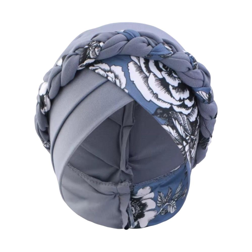 Fashion Flower Printed Chemo Hat Elastic Stretchy Cross Knot Hijab Cap Breathable Soft Headscarf Caps Ladies Women