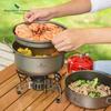 Titanium Camping Pot Set Portable Outdoor Cookware 1-3 People Lightweight Multi-Use Steamer Soup Fry Pan