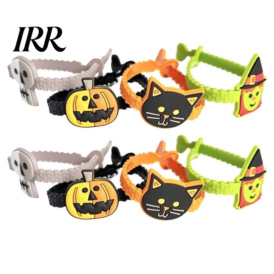 Holiday Decoration for Kids 8 Pcs Halloween Bracelets, Adjustable Soft PVC Wrist Straps Adults, Wristbands Children Cartoon Pumpkin Witch Trick