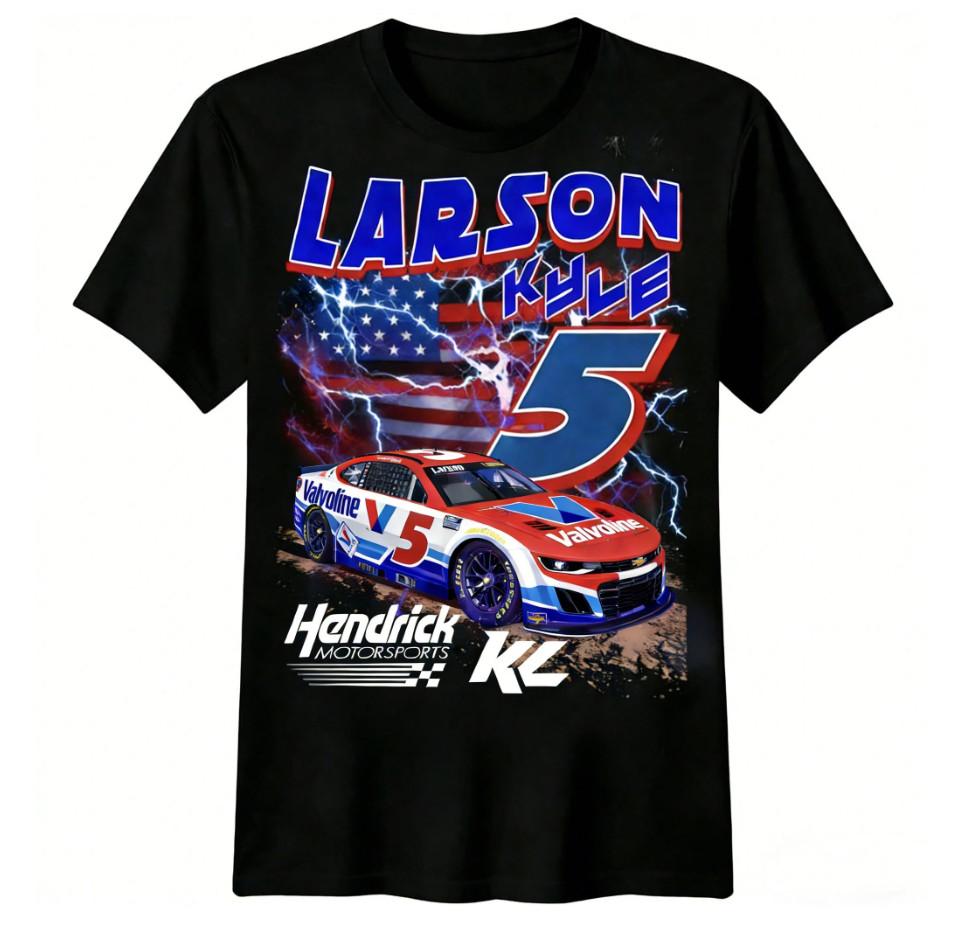 2026 Kyle Larson #5 Lightning Flag Nascar Racing Street Style T-Shirt S разноцветный
